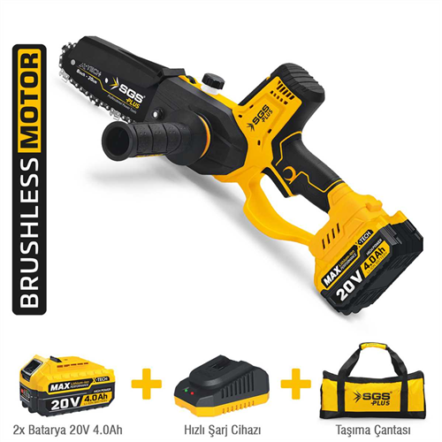 AĞAÇ BUDAMA TESTERESİ 200 MM 20 VOLT 2*4.0 AH SGS5310